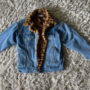 Adika leopard print jean jacket